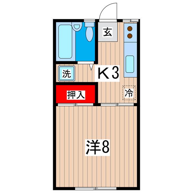 グランツハイム(1K/1階)の間取り写真