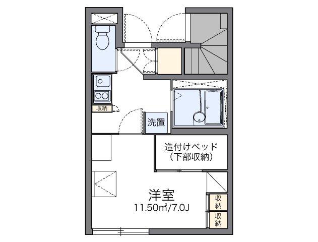 レオパレスストリームIII(1K/1階)の間取り写真