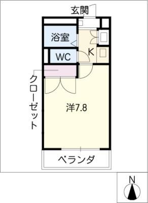 レオパレス長橋(1K/1階)の間取り写真