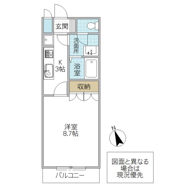 ANGELI QUE(1K/1階)の間取り写真