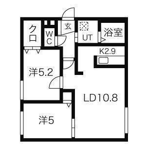 ラ・レーヴィア(2LDK/3階)の間取り写真