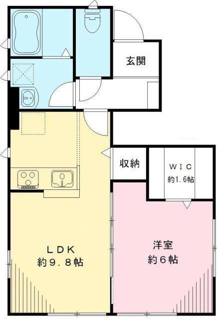 メゾンフローラ(1LDK/1階)の間取り写真