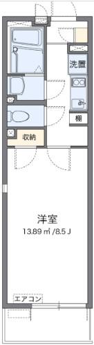 レオネクストつるせ壱番館(1K/2階)の間取り写真