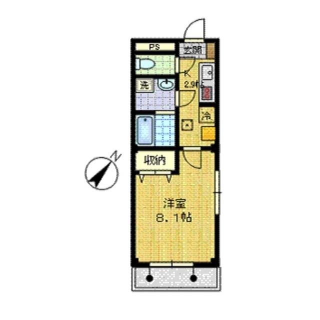 ハイエイト(1K/1階)の間取り写真