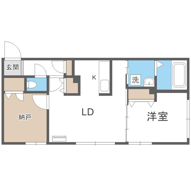 イー・エフ札幌東(2LDK/5階)の間取り写真