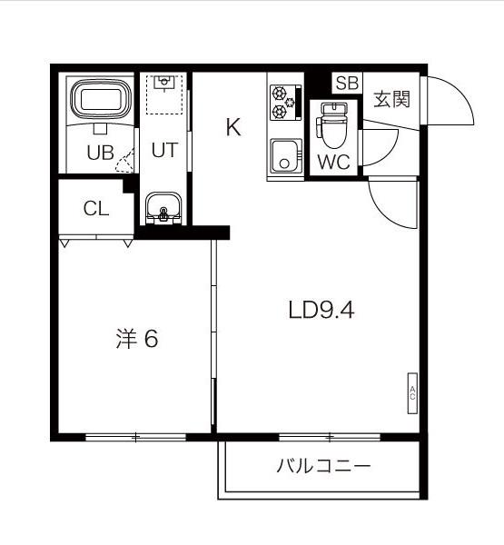 ロアジ栄通(1LDK/4階)の間取り写真