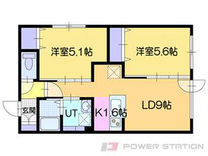 ステラ豊平(2LDK/2階)の間取り写真