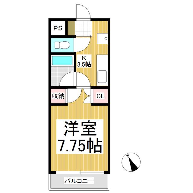 メゾンセシボン東部(1K/3階)の間取り写真