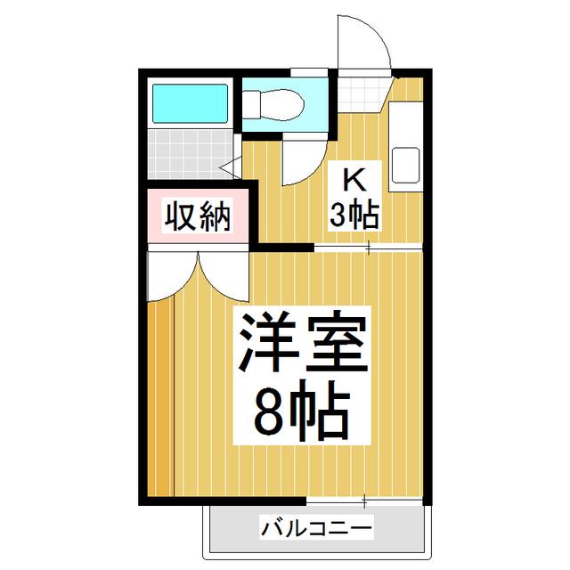 センチュリー若里(1K/1階)の間取り写真