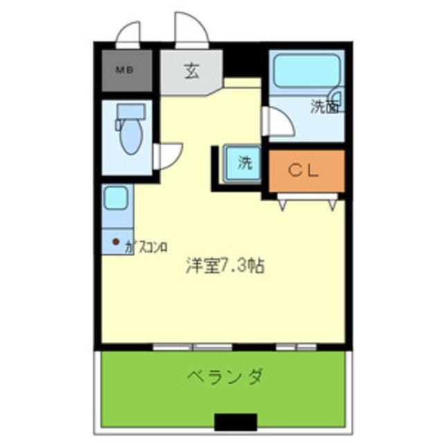 シュプレーム堺(ワンルーム/8階)の間取り写真