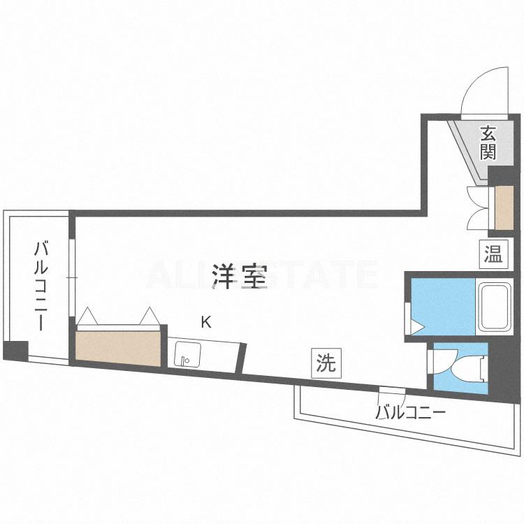 タイムハイツ布施(ワンルーム/5階)の間取り写真