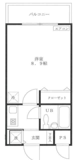 ヴァンヴェール(1K/4階)の間取り写真