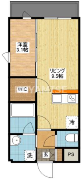 ヴィオラ矢上弐番館(1LDK/1階)の間取り写真