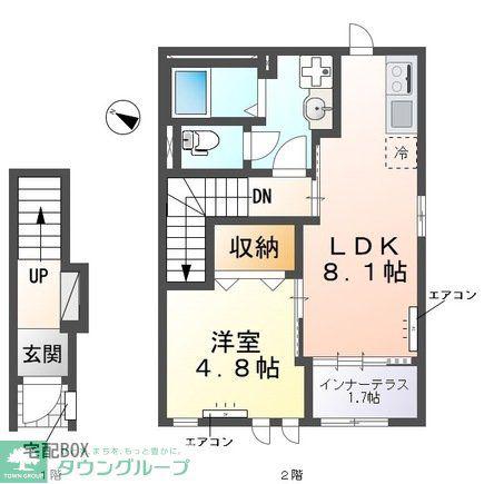 グランアサヒ(1LDK/1階)の間取り写真