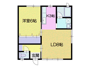 本郷アパート(1LDK/1階)の間取り写真