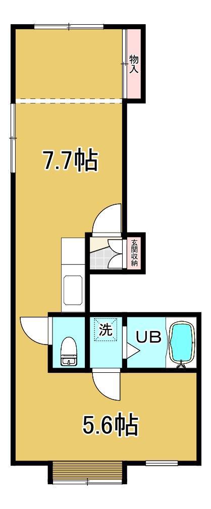 コーポサンライト貝塚(ワンルーム/1階)の間取り写真