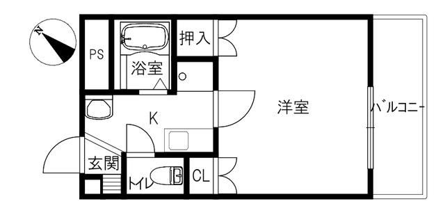 ファルツブロー(1K/2階)の間取り写真