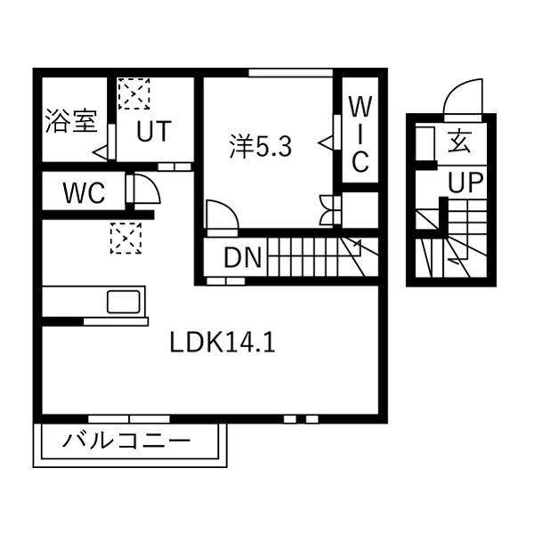 プリミエール昭和区山脇町(1LDK/2階)の間取り写真