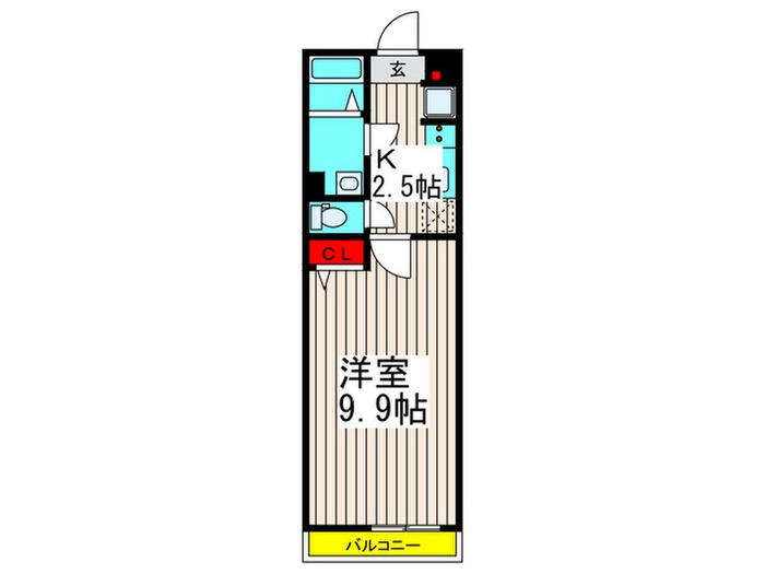 リブリ・イシンII(1K/1階)の間取り写真