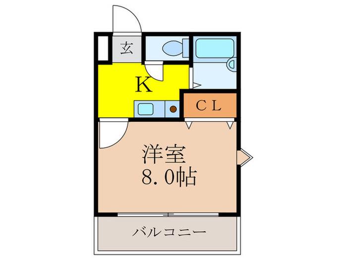 ファースト石丸(1K/3階)の間取り写真