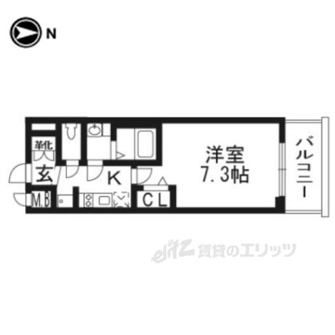 プレサンスTHE KYOTO流雅(1K/5階)の間取り写真
