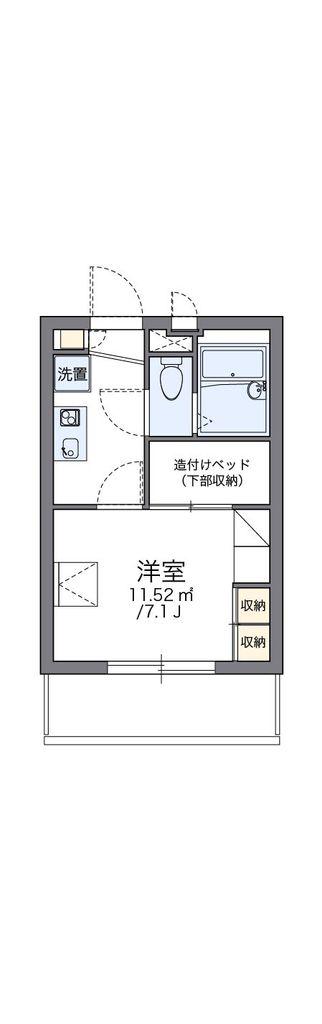レオパレス天満(1K/1階)の間取り写真