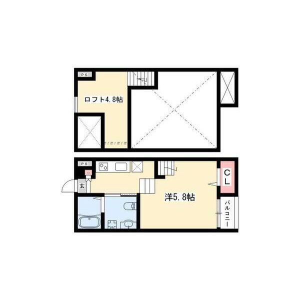 ASTERIA新守山(ワンルーム/1階)の間取り写真