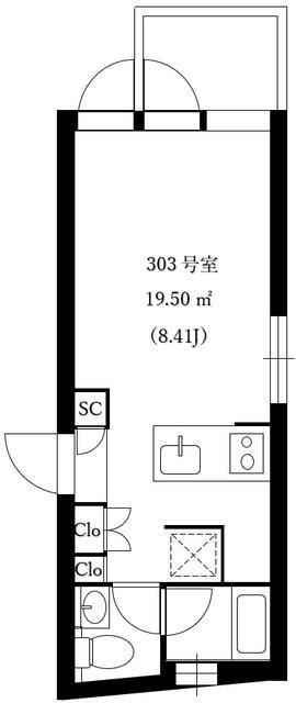 FARE西新宿V(ワンルーム/3階)の間取り写真