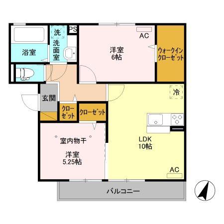 SOLATIO TAKASAKI(2LDK/2階)の間取り写真