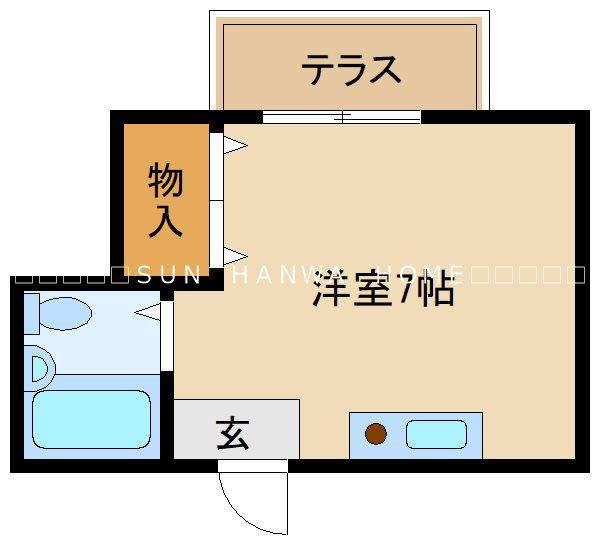 リノン東山本(ワンルーム/1階)の間取り写真