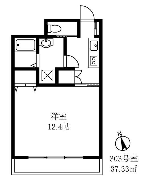 第6田嶋マンション(1K/3階)の間取り写真