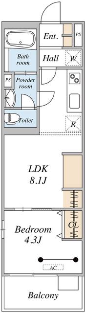 西川口III(1LDK/2階)の間取り写真
