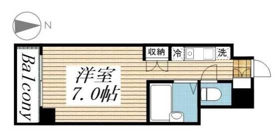 B-WALL神保町(ワンルーム/6階)の間取り写真