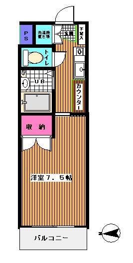 ピュアー・M1(1K/3階)の間取り写真