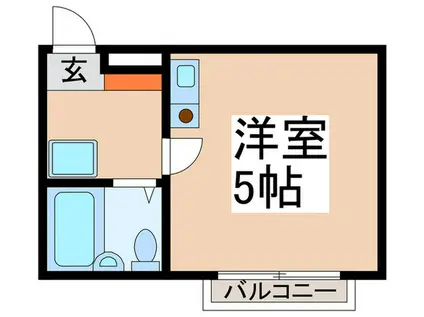 KSGマリーン三ツ堀III(ワンルーム/1階)の間取り写真
