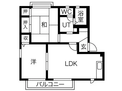 ラ・フォーレ オガワA(2LDK/2階)の間取り写真