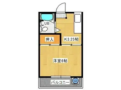 ハイツ川添(1K/2階)の間取り写真