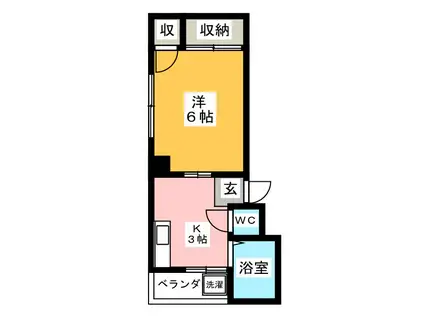 クレインヒル早稲田(1K/3階)の間取り写真