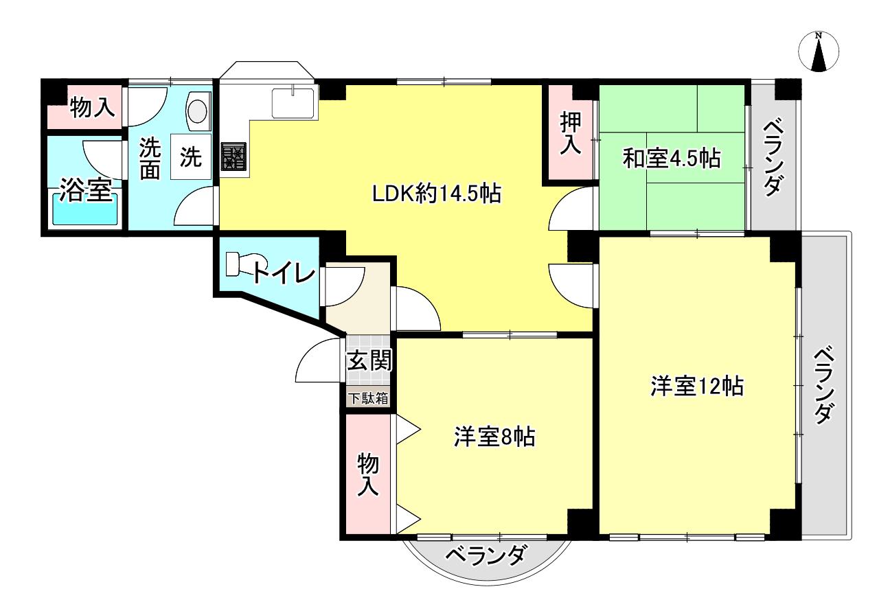 サルナート東久留米(3LDK/2階)の間取り写真