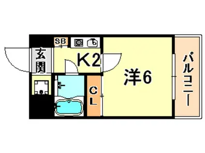 サンパティック須磨(1K/3階)の間取り写真