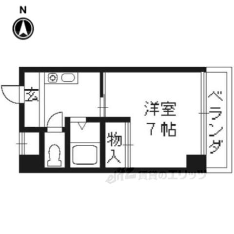 第7レジデンス春田(1K/4階)の間取り写真