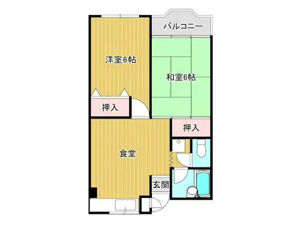 パークシャトー(2DK/2階)の間取り写真