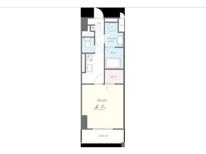 AP L-TAGE西新(1K/6階)の間取り写真