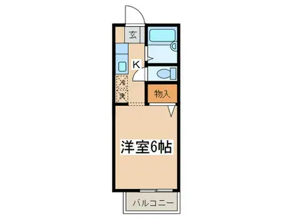 サンシテイ狛江(1K/1階)の間取り写真