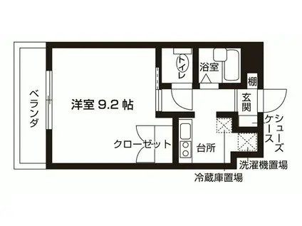 AKITSU STUDENT FLATS 1(1K/1階)の間取り写真
