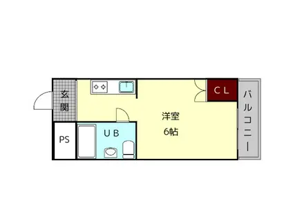 ランドヒルパ-トⅢ(1DK/2階)の間取り写真