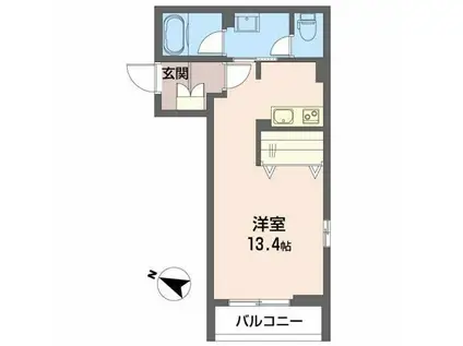 北陸鉄道浅野川線 七ツ屋駅 徒歩3分 3階建 築1年(1K/1階)の間取り写真