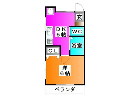 メゾンヤマモト(1DK/1階)の間取り写真