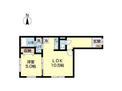 シェラトン北広島(1LDK/1階)の間取り写真