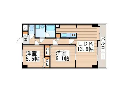 HOKUREA SENDAI(2LDK/1階)の間取り写真